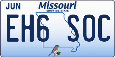 MO license plate EH6S0C