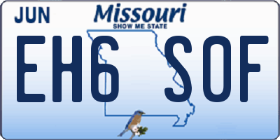 MO license plate EH6S0F