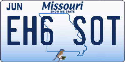 MO license plate EH6S0T