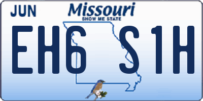 MO license plate EH6S1H