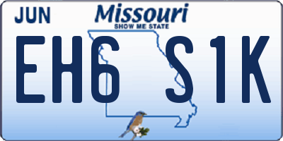 MO license plate EH6S1K