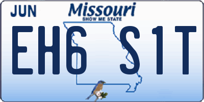 MO license plate EH6S1T