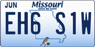 MO license plate EH6S1W