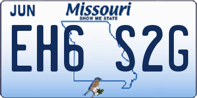 MO license plate EH6S2G