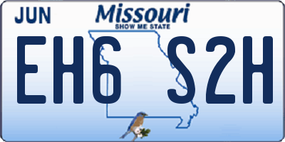 MO license plate EH6S2H
