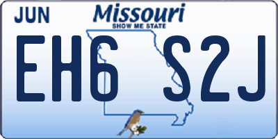 MO license plate EH6S2J