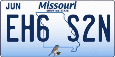 MO license plate EH6S2N