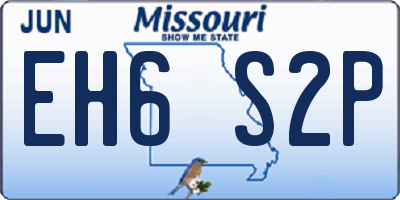 MO license plate EH6S2P