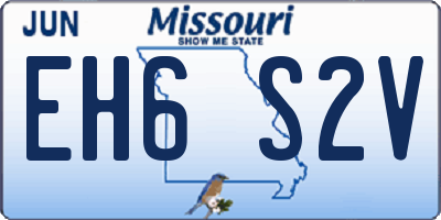 MO license plate EH6S2V