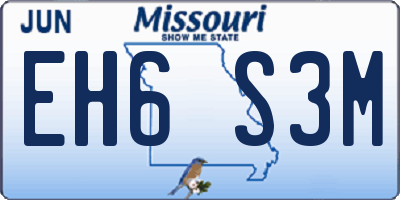 MO license plate EH6S3M