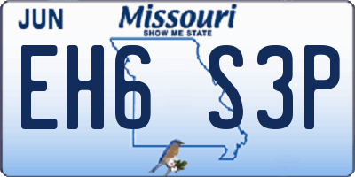 MO license plate EH6S3P