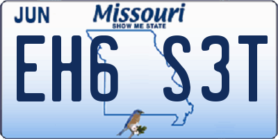 MO license plate EH6S3T