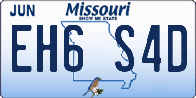 MO license plate EH6S4D