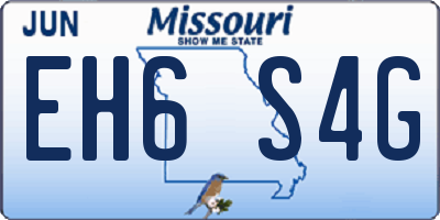 MO license plate EH6S4G