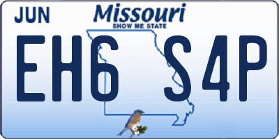 MO license plate EH6S4P