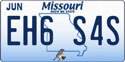 MO license plate EH6S4S