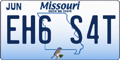 MO license plate EH6S4T