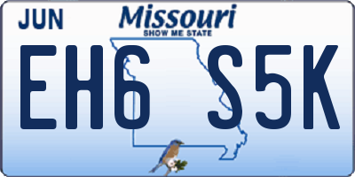 MO license plate EH6S5K