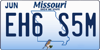MO license plate EH6S5M