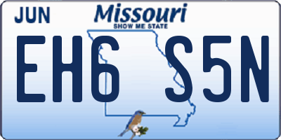 MO license plate EH6S5N