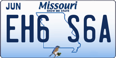 MO license plate EH6S6A
