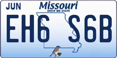 MO license plate EH6S6B