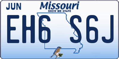 MO license plate EH6S6J