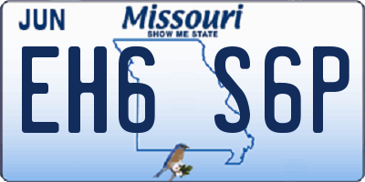 MO license plate EH6S6P