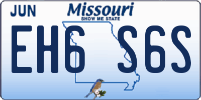 MO license plate EH6S6S