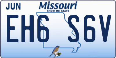 MO license plate EH6S6V