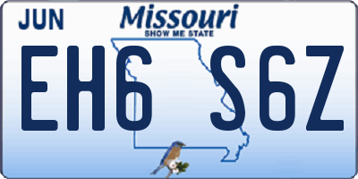 MO license plate EH6S6Z