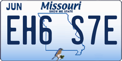 MO license plate EH6S7E