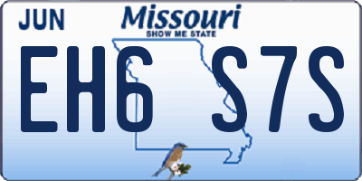 MO license plate EH6S7S