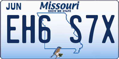 MO license plate EH6S7X