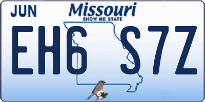MO license plate EH6S7Z