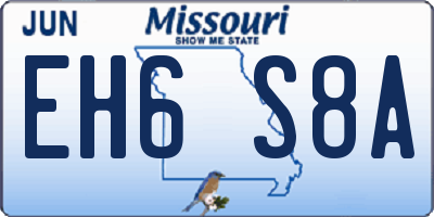 MO license plate EH6S8A