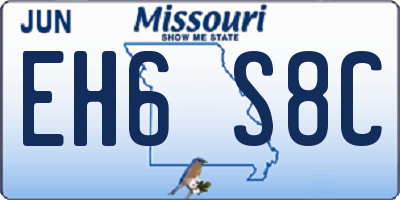 MO license plate EH6S8C