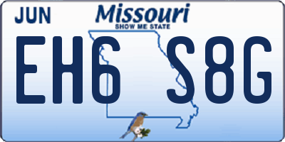 MO license plate EH6S8G