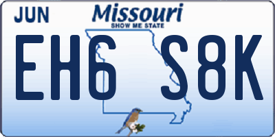 MO license plate EH6S8K