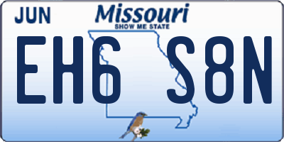 MO license plate EH6S8N