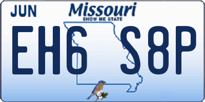 MO license plate EH6S8P