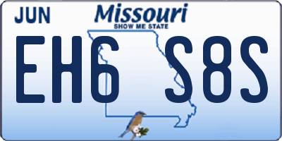 MO license plate EH6S8S