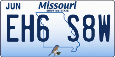 MO license plate EH6S8W