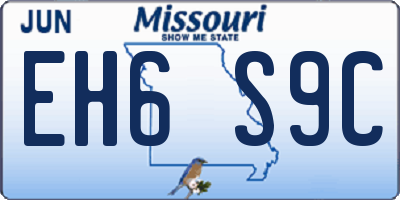 MO license plate EH6S9C