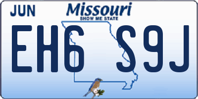 MO license plate EH6S9J