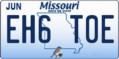 MO license plate EH6T0E