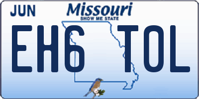 MO license plate EH6T0L