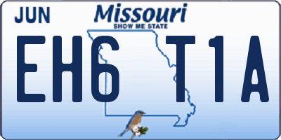 MO license plate EH6T1A