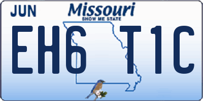 MO license plate EH6T1C
