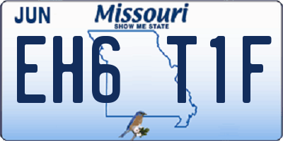 MO license plate EH6T1F